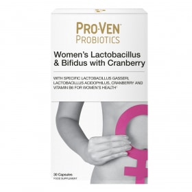 ProVven probiotics lactobacillus and bifidus with cranberry capsules for women
